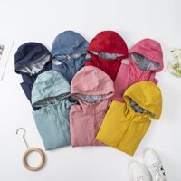 Áo khoác gió bé trai bé gái UNIQLO trơn size ĐẠI (35081)