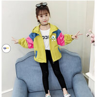 Áo khoác gió cho bé gái size đại FIVEBE 0398 in hình cute dù 2 lớp