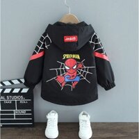 Áo khoác gió cho bé, spider man cho bé trai tránh gió giữ ấm mùa đông size từ 7 đến 20kg