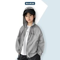 Áo khoác gió cho bé trai lớp 1-7, phong cách thời trang Hàn Quốc, chất liệu vải dù thoáng khí, AN15 NinoKids