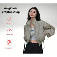 Áo Khoác Gió Croptop, Dù Trơn Dáng Lửng Mũ Rộng Chắn Gió Che Nắng Miho Studio