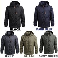 Áo Khoác Gió Da Cá Mập Có Mũ Trùm Chống Nước / Cắt Cá Tính Cho Nam