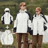 Áo khoác gió lót nỉ 3 lớp tháo rời