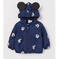 Áo khoác gió lót nỉ Mickey tím than