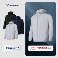 Áo Khoác Gió Nam BAZIK TechDry Thể Thao, 1 Lớp SIÊU NHẸ, Thoải Mái Vận Động, Đi Làm, Đi Chơi