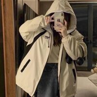 Áo khoác gió nam nữ có mũ cao cấp 2 lớp MAYBE chất liệu gió dù mềm chống nước chống nắng form rộng kiểu dáng unisex