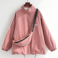 Áo khoác gió nữ chống nước, áo gió nữ viền tay form rộng - Hinu Official