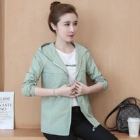 Áo khoác gió nữ có mũ BAB008 (Xanh lá cây)                          - 16841525                                                       Yêu thích