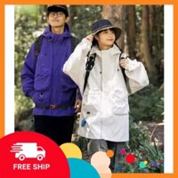 Áo khoác gió unisex 2 lớp TÚI HỘP có túi trong, Áo khoác dù chống nước, chống bụi phong cách Hàn Quốc