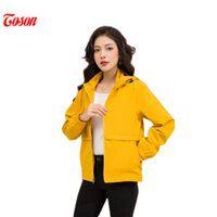 Áo khoác gió vàng có mũ, eo cắt can nẹp bong Toson AGN22V32