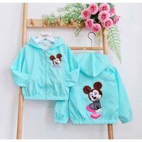 Áo khoác gió xanh ngọc Mickey
