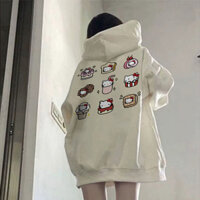 Áo Khoác Hello Kitty yk2 nữ trắng form rộng dài tay áo hoodie cute local brand SALUTE