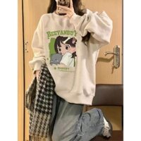 Áo khoác hiphop nữ mùa xuân thu có mũ trùm đầu áo khoác mỏng dáng rộng sang trọng