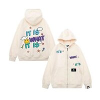 ÁO KHOÁC HOODEI ZIP ITS WHAT ITS DÀNH CHO NAM NỮ - Nỉ LOCAL BRAND, Áo khoác hoodie có nón - Kem - XL