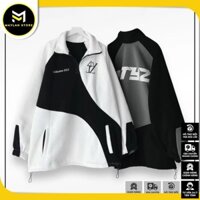Áo khoác hoodie ATYS nỉ bông dày dặn phối màu đen trắng dây rút form rộng unisex khoác ngoài nam nữ  SHOP MAYLAN