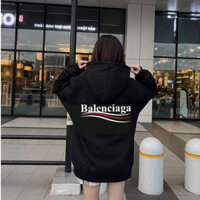 Áo Khoác Hoodie Balenciaga Logo Chữ Balenciaga in hình Sóng, hàng Nỉ Trần Bông Cao Cấp, Áo Hoodie Nam Nữ Hotrend 2k4