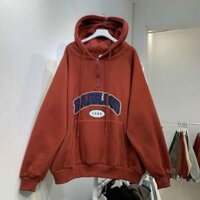 Áo khoác Hoodie chất Nỉ Cao Cấp form rộng thêu chữ nổi BADBLOOD có BIG Size  Áo khoác chui đầu unisex có khoá zip cổ - Cam - XL duoi 79kg