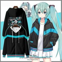 Áo Khoác Hoodie Có Khóa Kéo Hóa Trang Nhân Vật Anime Hatsune Miku Kaedehara Kazuha