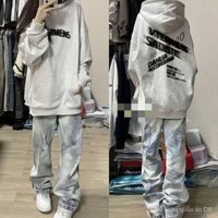 Áo Khoác Hoodie Dáng Rộng Màu Xám Nhạt Phong Cách retro Mỹ Thời Trang Xuân Thu Cho Nữ