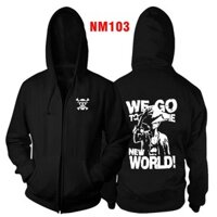 Áo Khoác Hoodie đen Luffy chibi One Piece