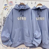 Áo khoác HOODIE ERON chui đầu tay phồng form rộng có nón Hàn Quốc cho nam nữ VIVU123STORE HOD002