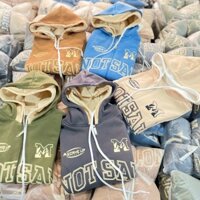 ÁO khoác hoodie form rộng CÓ ẢNH THẬT Áo khoác hoodie nam nữ form rộng hai nón NOT SAD - Xanh lá - Size XL từ 56kg đến 68kg