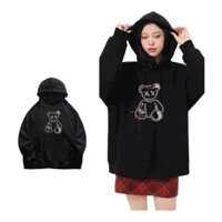 Áo Khoác Hoodie Gấu Unisex Cute Xinh Chất Thun Nỉ Len Bông Tay Dài Mặc Ấm - Áo Nam Nữ Chống Nắng Thu Đông Top Jacket