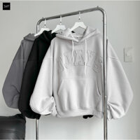 Áo khoác hoodie HOODIE BOXY thêu đắp vải JJAYS form rộng mũ to nam nữ unisex màu XÁM TRẮNG/XÁM CHÌ/ĐEN 🖤