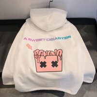 Áo Khoác Hoodie. Hooide dây kéo Nam Nữ Unisex - Trắng,L 51-65kg