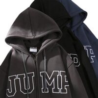Áo Khoác Hoodie Kéo Khóa JUMP Nhiều Màu Form Rộng Ulzzang - Xám