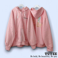 Áo Khoác Hoodie Khóa Kéo Phao Nam Nữ Nón 2 Lớp Vải Nỉ Bông Dày Dặn Mềm Mịn - TUTEE