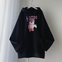 Áo Khoác Hoodie Nam Nữ Chui Đầu Logo In Hình Chú Gấu Ngầu Phối Chữ Mẫu Siêu Hot TP