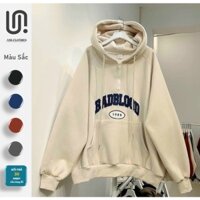 Áo Khoác Hoodie Nam, Nữ Unisex Nỉ Form Rộng Màu Xám, Áo Khoác Hoodie 1988, Áo Hoodie Nỉ Bông