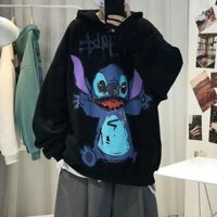 Áo khoác hoodie nỉ nam nữ và cặp đôi form rộng In hình Con Sún Răng ,Phong cách unisex Unisex - Đen - XL dưới 1m68 68kg