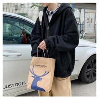 Áo Khoác Hoodie Nỉ Trơn Basic 159 - Đen,M