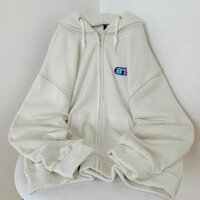 Áo Khoác Hoodie NỉThêu Chữ STR Tay Cánh Dơi Phồng Phom RộngChất Nỉ Bông Ngoại Nhập Không Xù LôngHàng May 2 Lớp Nón - Trắng,Freesize 40-70kg