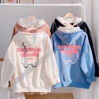 Áo khoác hoodie nữ hoạ tiết gấu siêu xinh siêu đẹp thời trang - Đen - M