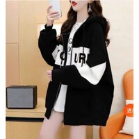 Áo Khoác Hoodie Phối Viền Ngang Có Túi Trong Thêu OUR Sắc Nét