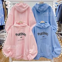 Áo khoác Hoodie Purbsso Tay Nhúng Phồng Kiểu Cánh Dơi Form Nữ Unisex Nỉ Bông Ngoại thoitrangsihienlinh - xanh,M