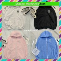 Áo khoác hoodie thêu tim chất nỉ bông dày dặn