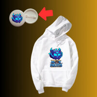 Áo Khoác Hoodie Trái Cây Ắc Quỷ Blox Fruit trẻ em dày tay, màu trắng vải Nỉ ấm có mũ - Kèm huy hiệu