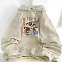Áo Khoác Hoodie Tròng Đầu Tay Phồng Hàn Quốc In Hình Mái Ấm Gia Đình Hạnh Phúc Cute Cá Tính Siêu Đẹp - KEM - M