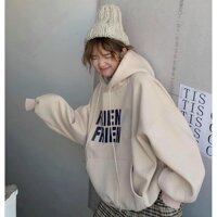 Áo Khoác Hoodie Tròng Đầu FRIEN Kiểu Tay Phồng Dáng Rộng Phối Nón Chất Nỉ Bông Dày Dặn Siêu Cá Tính - KEM - XL