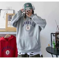 Áo Khoác Hoodie Unisex AIABAMA Phối Nón 2 Lớp Cách Nhiệt Cao Cấp Phong Cách Ulzzang Học Sinh Cá Tính Hot Trend Mới - Xám - M