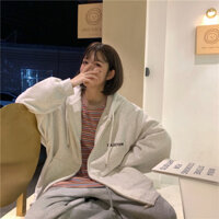 Áo Khoác  Hoodie Zip, Áo Hoodie Nữ Khoác Ngoài Kéo Khóa Zip Nỉ Bông  Hàn Quốc Unisex 2024