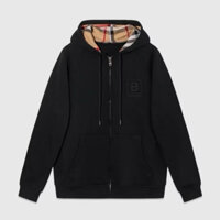Áo Khoác Hoodie Zip BBR Vintage Phối Hoạ Tiết Nón Sọc Caro - Áo Khoác Dây Kéo Chất Cotton Nỉ Bông Dà lo