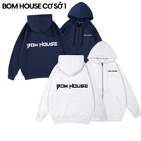 Áo Khoác Hoodie Zip BOM HOUSE CS1 Có 2 Túi Trong Form Rộng Nam Nữ