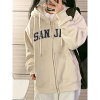 Áo khoác hoodie zip chất nỉ bông in hình SAN