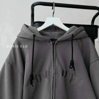 Áo Khoác Hoodie Zip Chất Nỉ Bông IN Chữ Lưng Có Túi Trước Nam Nữ Form Rộng - NGỌC HÂN CLOTHER