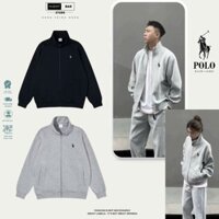 Áo khoác Hoodie Zip cổ đứng chất nỉ bông cao cấp,áo khoác Ra.lph Lau.re chuẩn form unisex chính hãng HIGHT BAR STORE